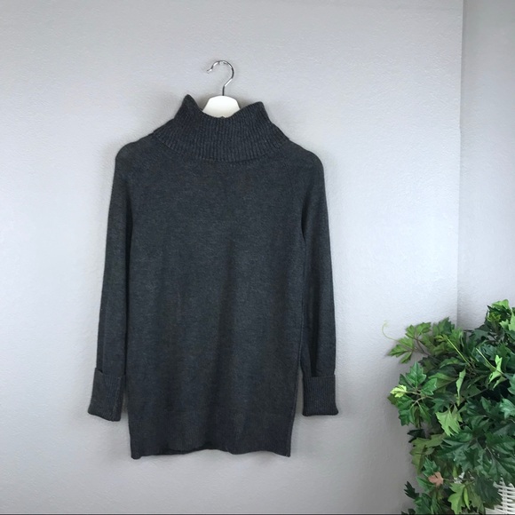 LOFT Sweaters - LOFT Grey Draped Cowl Neck Turtle Pullover Sweater